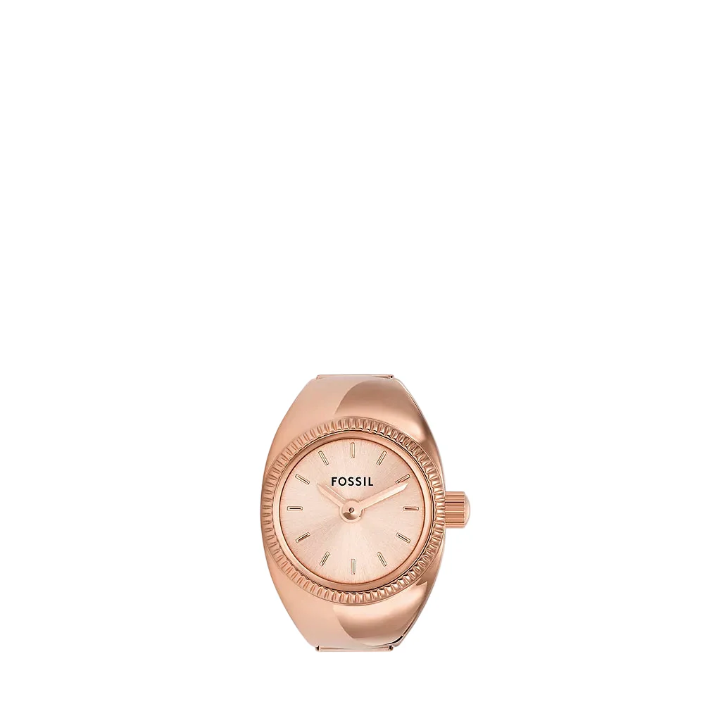 Fossil Two-Hand Rose Gold-Tone Stainless Steel Women Ring Watch ES5247 - Image 3