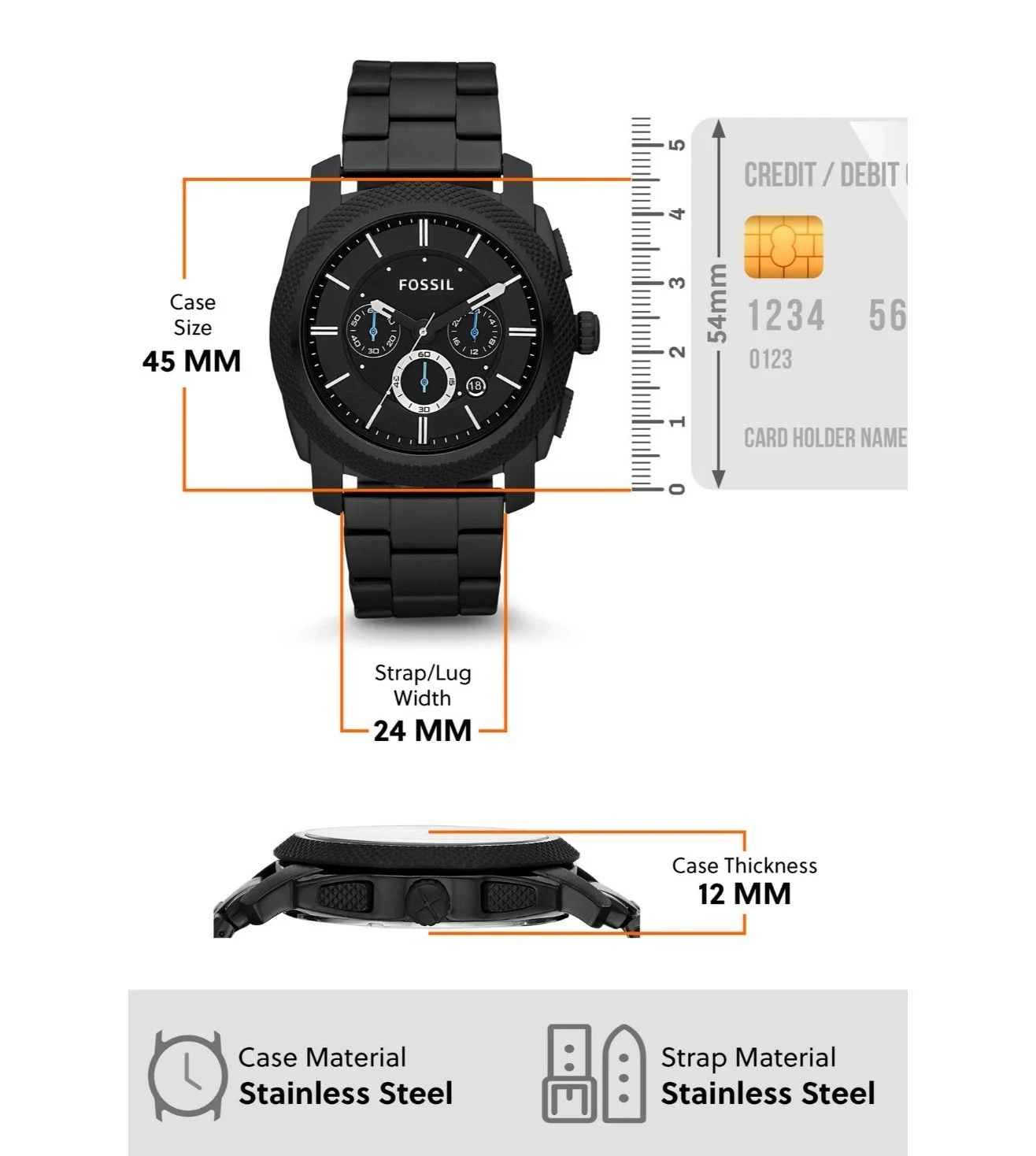 FS4552 | FOSSIL Machine Chronograph Analog Watch for Men - Image 7