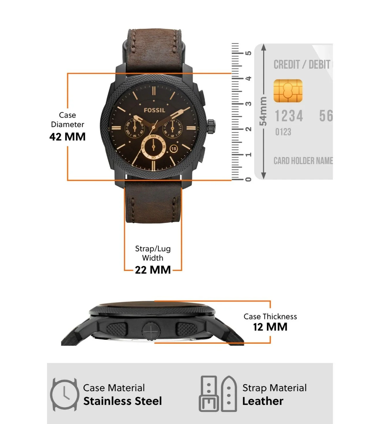 FS4656 | FOSSIL Machine Chronograph Analog Watch for Men - Image 4