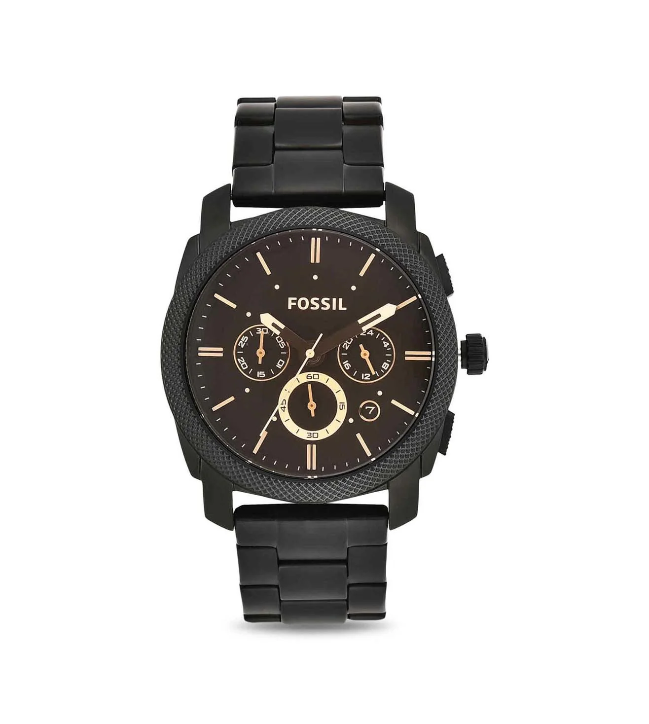 Fossil FS4682 Men’s Black Stainless Steel Quartz Chronograph Watch