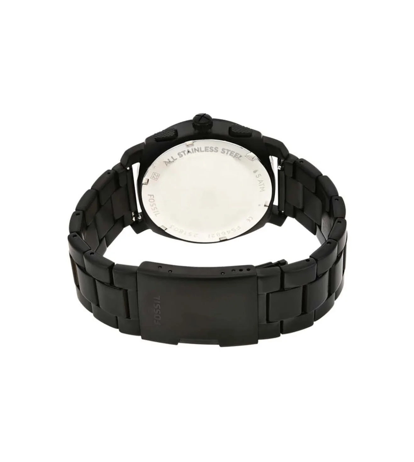 Fossil FS4682 Men’s Black Stainless Steel Quartz Chronograph Watch - Image 2