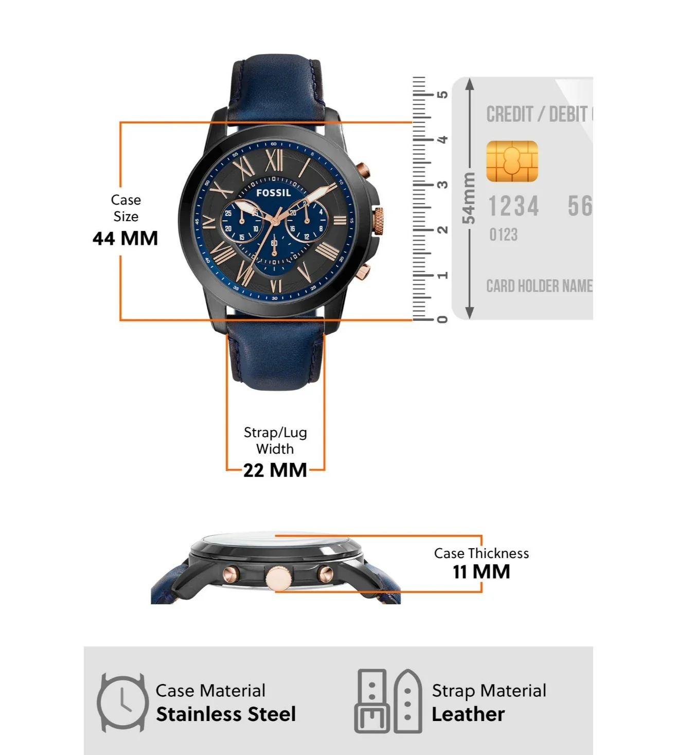 FS5061 | FOSSIL Grant Chronograph Analog Watch for Men - Image 7