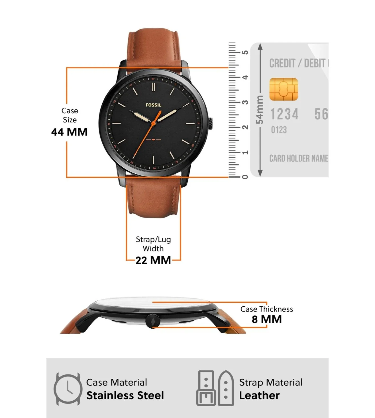 FS5305 | FOSSIL The Minimalist 3H Analog Watch for Men - Image 6