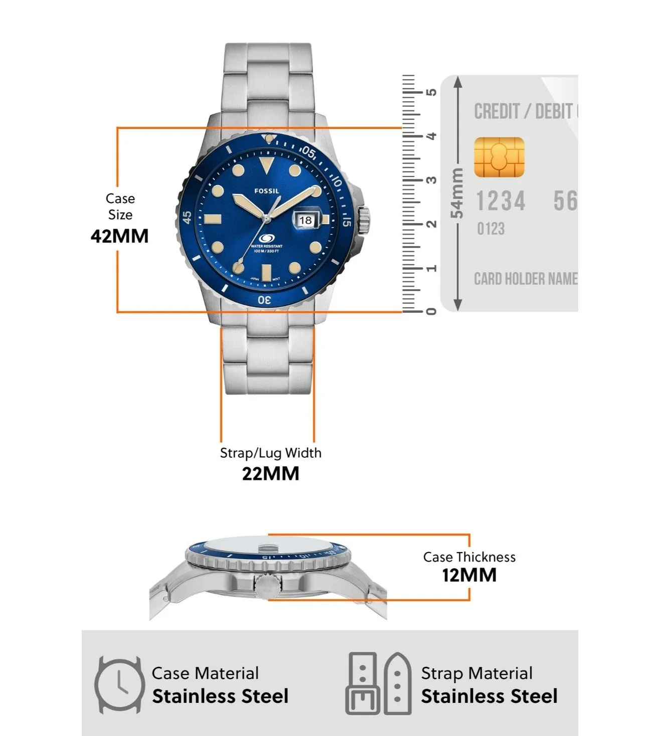 FS5949 | FOSSIL Blue Analog Watch for Men - Image 7