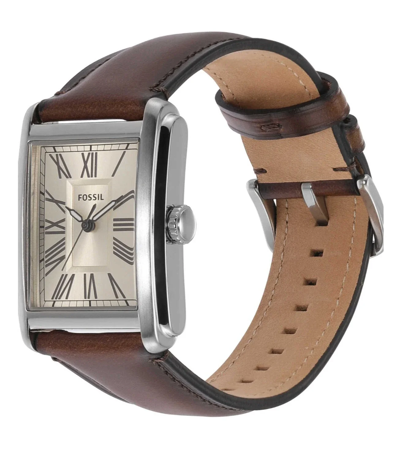 FS6012 FOSSIL | Carraway Three-Hand Brown Leather Watch (Men) - Image 3