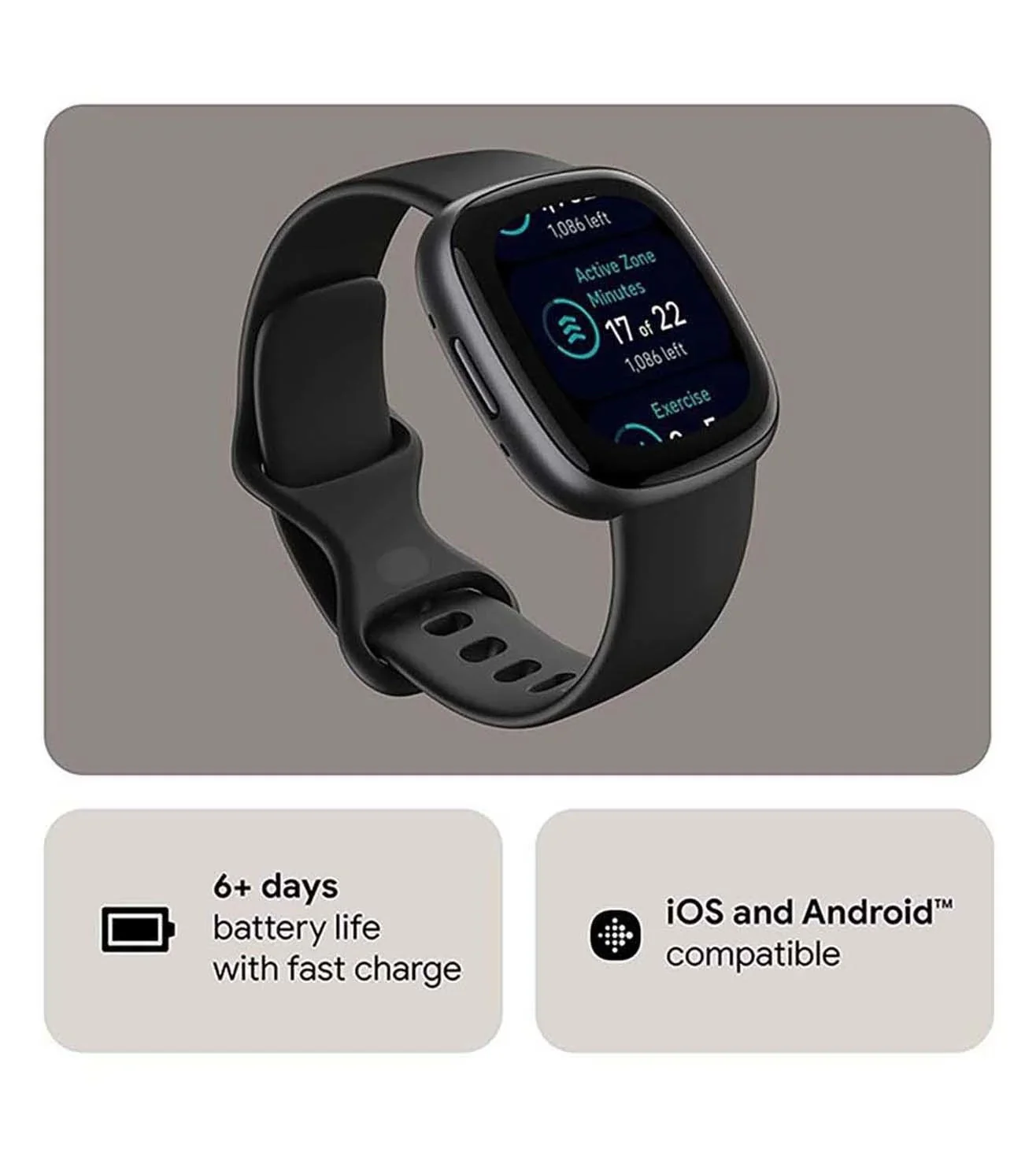 FTBTVERSA4BLACK | FITBIT Fitness Unisex Smart Watch - Image 2