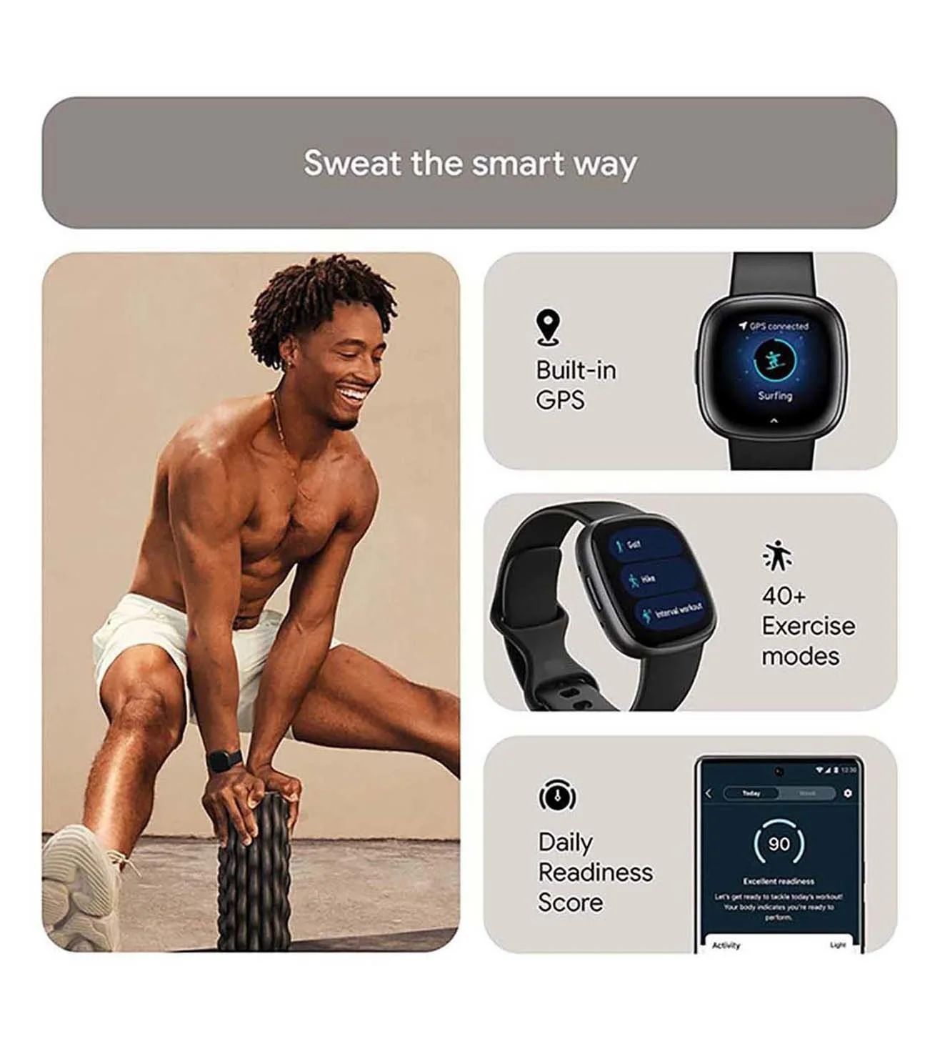FTBTVERSA4BLACK | FITBIT Fitness Unisex Smart Watch - Image 3