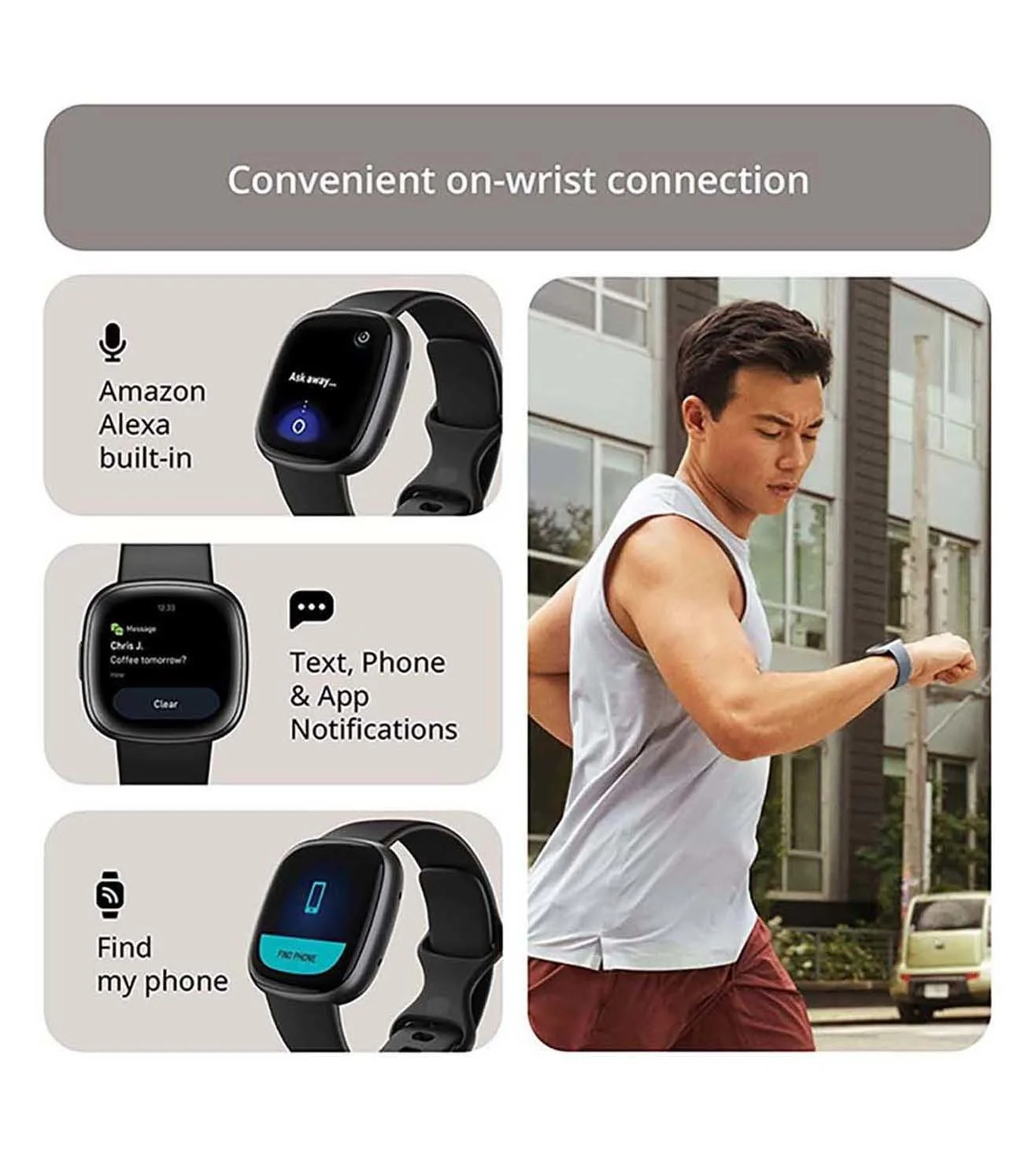 FTBTVERSA4BLACK | FITBIT Fitness Unisex Smart Watch - Image 4