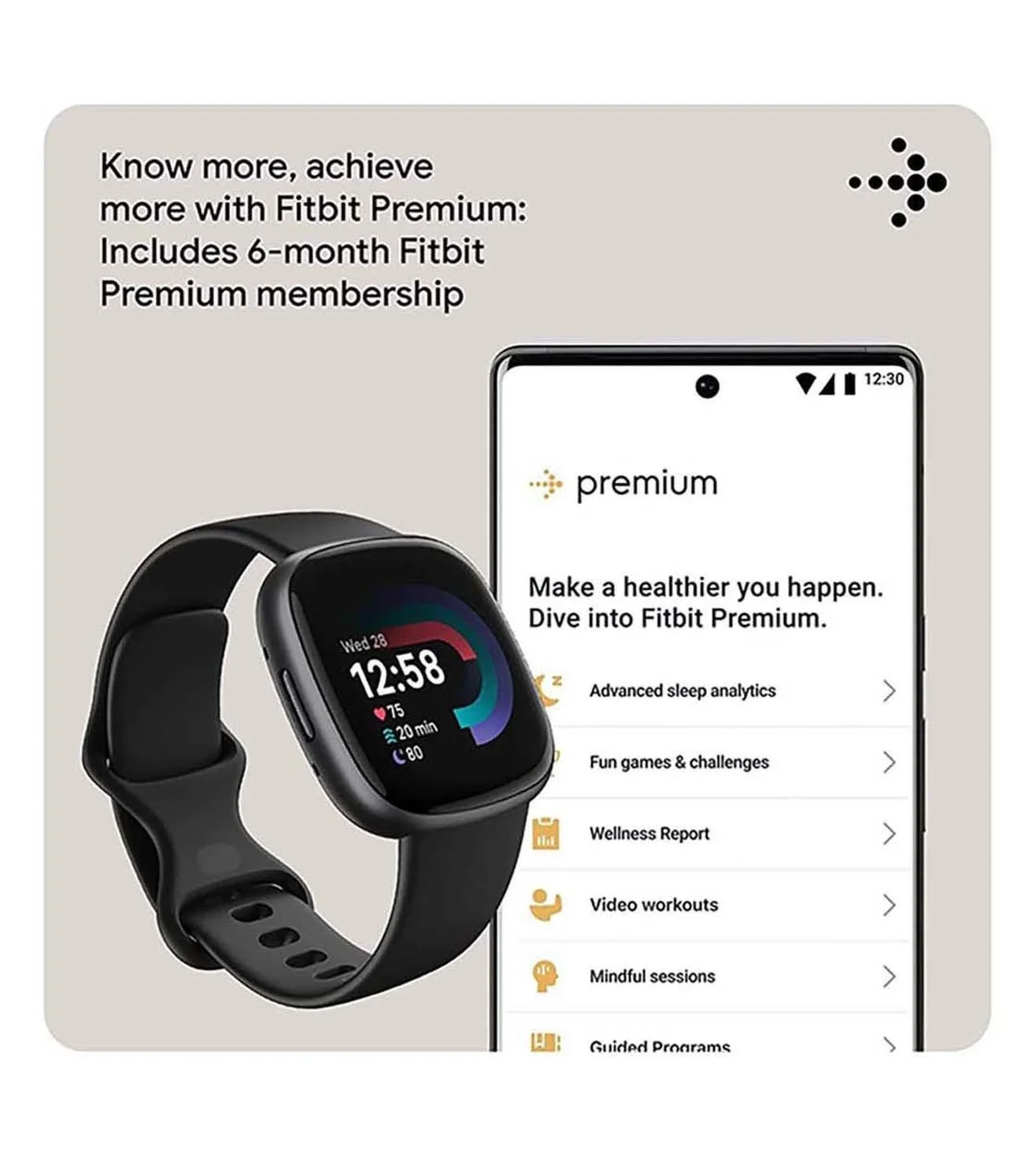 FTBTVERSA4BLACK | FITBIT Fitness Unisex Smart Watch - Image 8