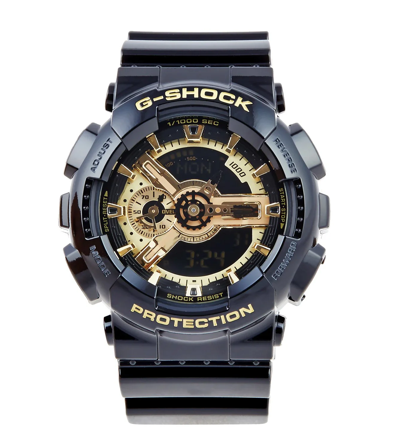 G339 Casio | G-Shock GA-110GB-1ADR Black-Gold Analog-Digital Watch (Men)