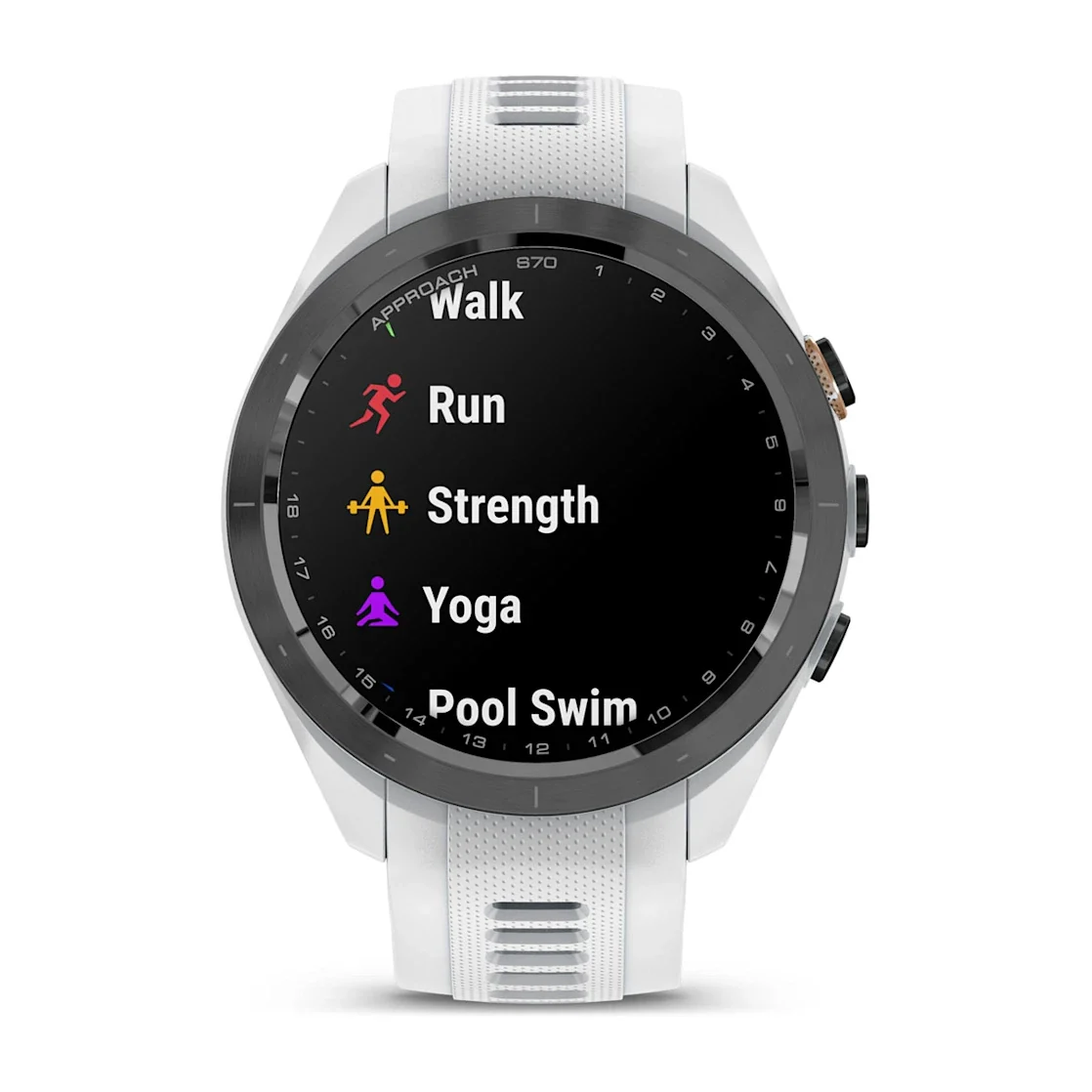 GARMIN Approach S70 42mm - Black Ceramic Bezel White Band Golfer Watch (Unisex) - Image 8