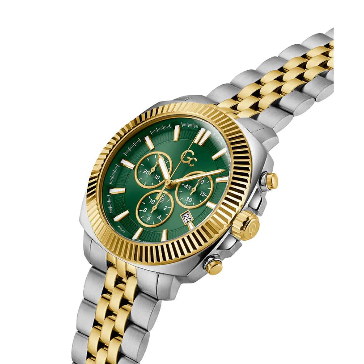 GC Flair Coussin Green Dial Analog Chronograph Men's Watch Z46002G9MF - Image 2