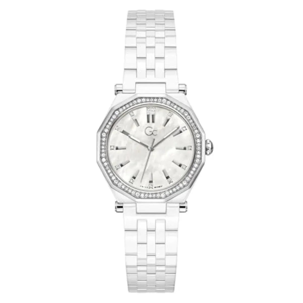 GC Gleam Quartz White Dial Ceramic Women's Watch Z59003L1