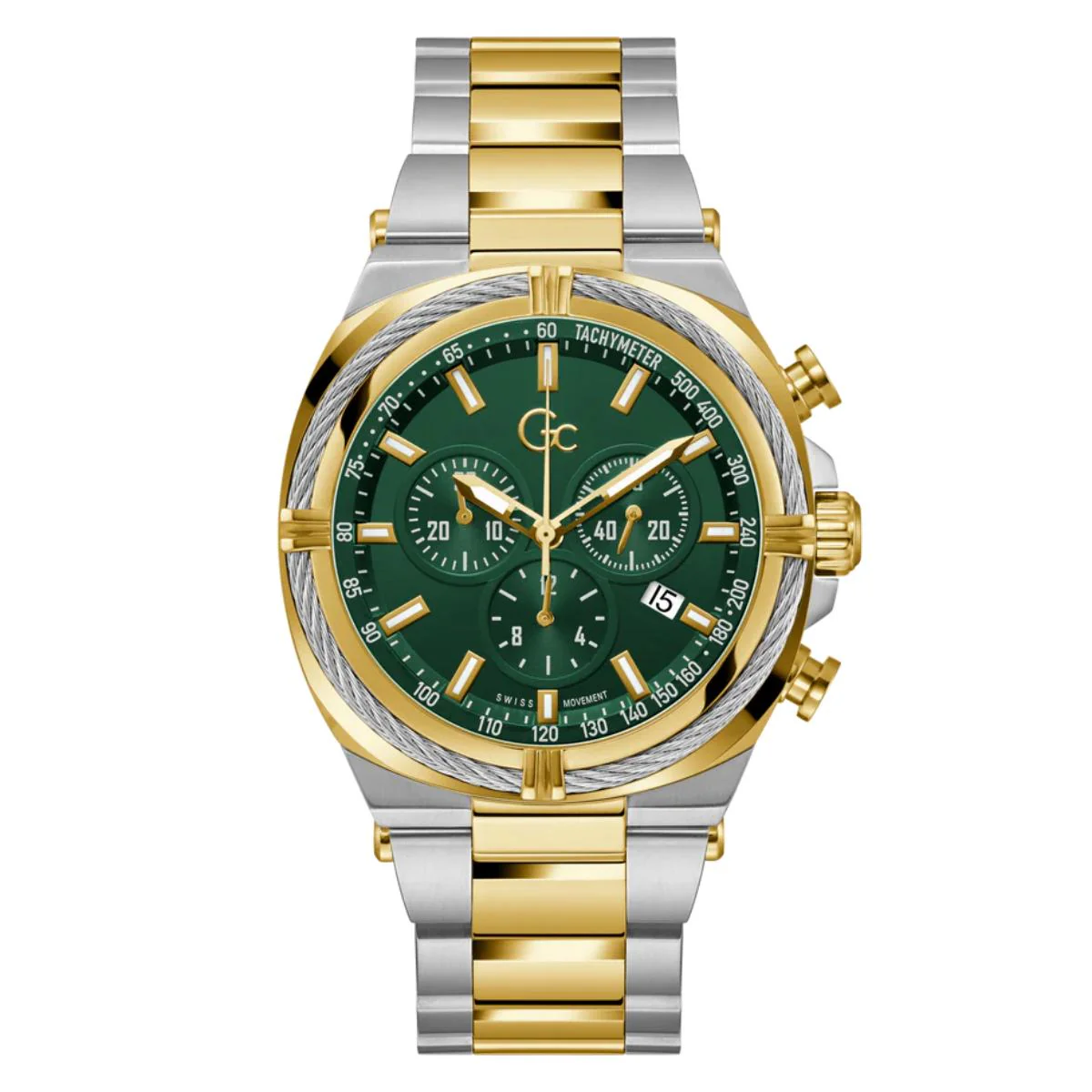 GC Iron Class Green Dial Analog Chronograph Men's Watch Z32005G9