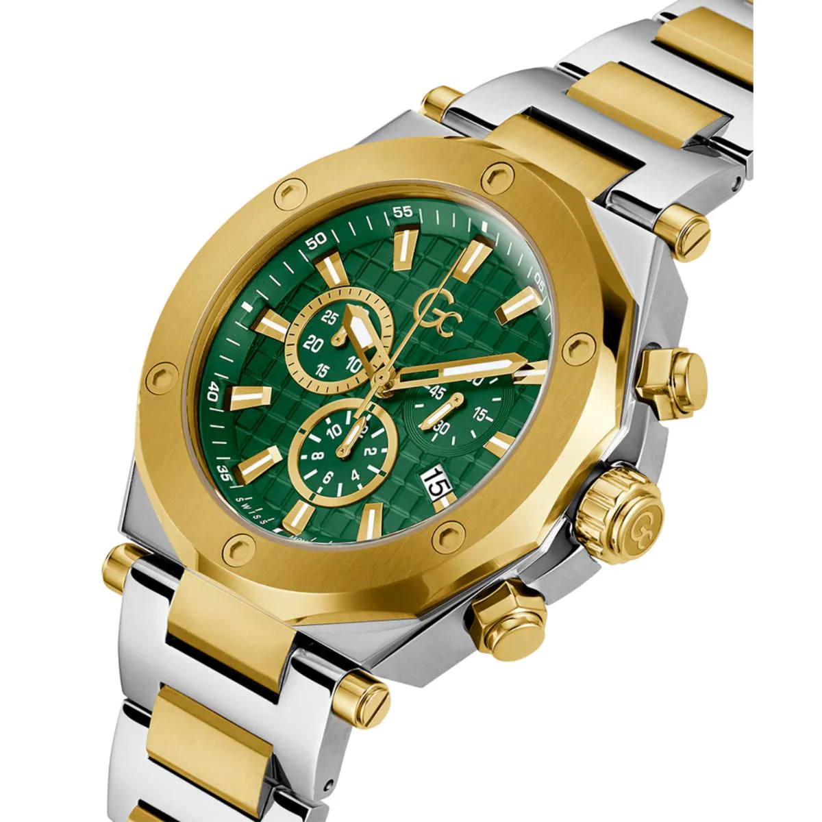GC Legacy Quartz Green Dial Chronograph Men's Watch Z18003G9MF - Image 2