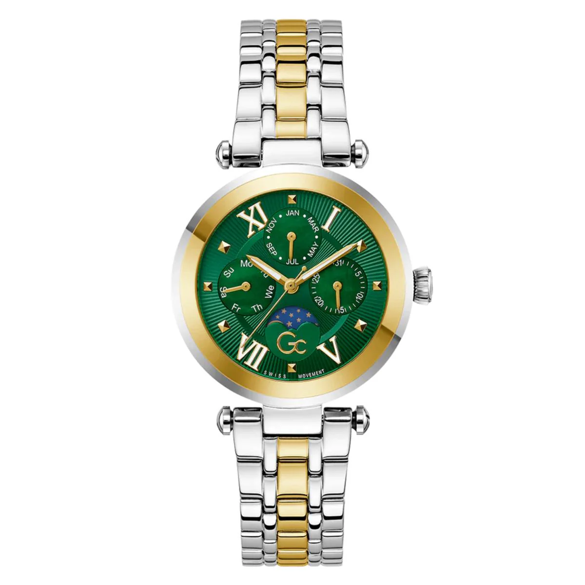 GC Sportchic Quartz Green Dial Multi-Function Women's Watch Z62002L9