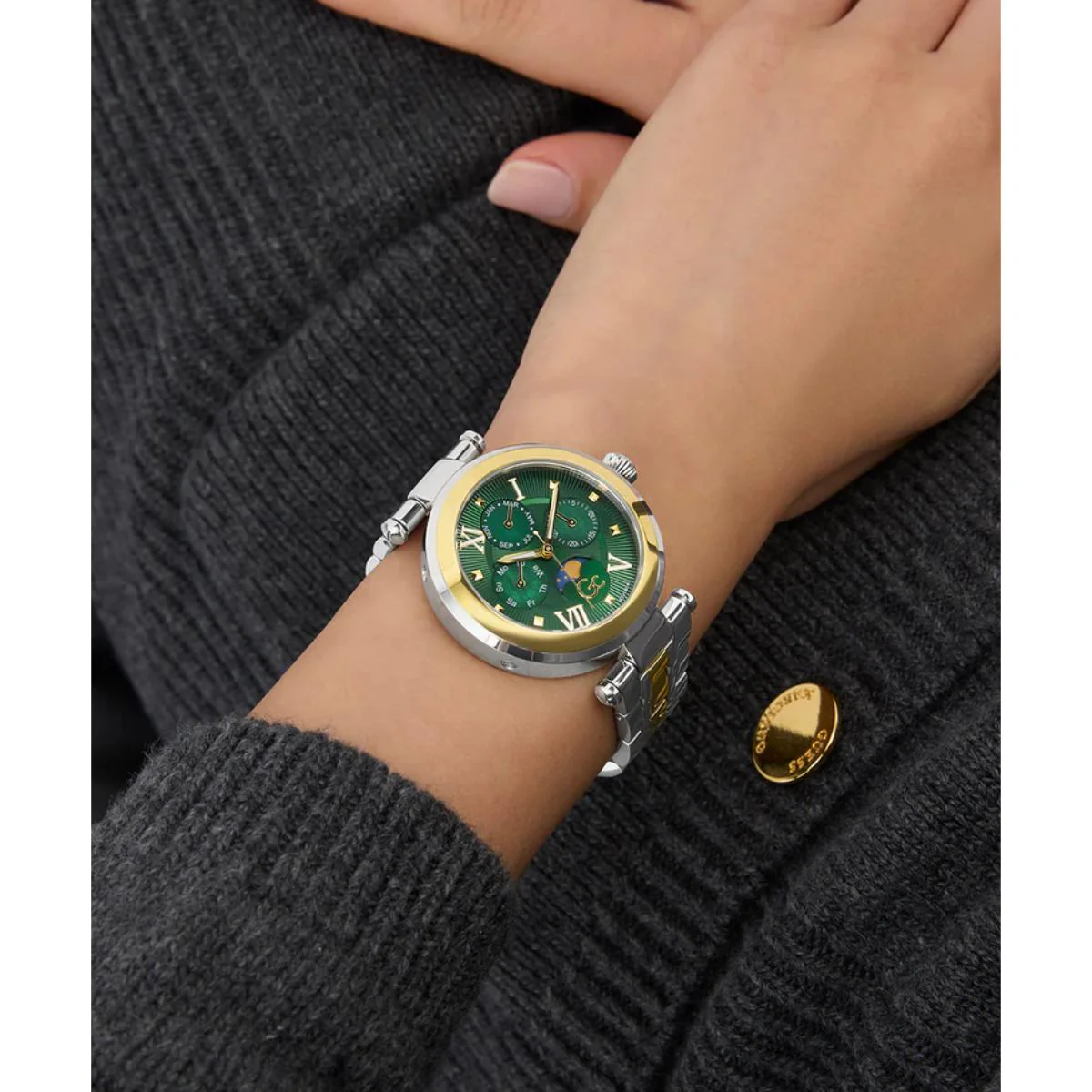 GC Sportchic Quartz Green Dial Multi-Function Women's Watch Z62002L9 - Image 5