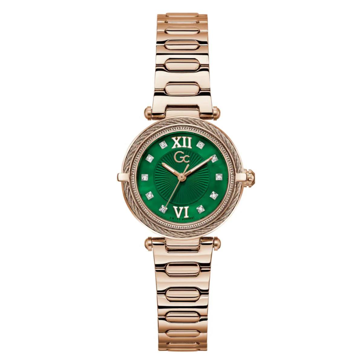 GC Vogue Cable Quartz Green Dial Analog Watch For Women Z57003L9