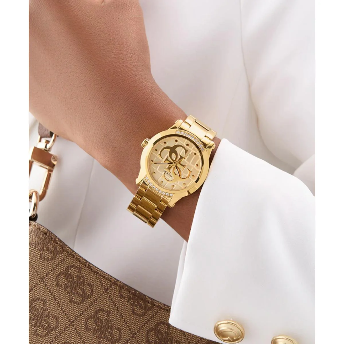 Guess Annette Champagne Round Dial Analog Women Watch - GW0861L2 - Image 2