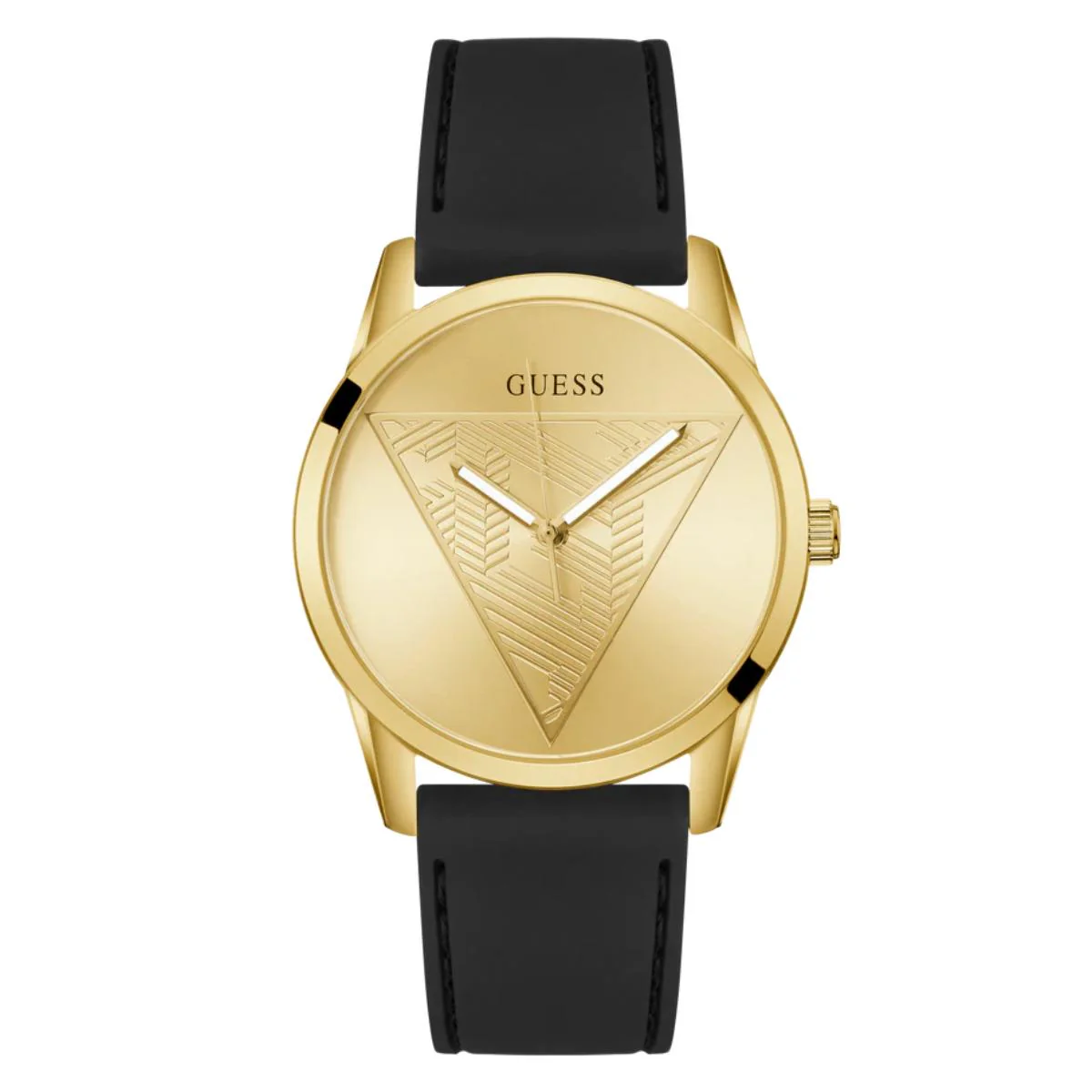 GUESS Champagne Dial Analog Silicone Strap Men's Watch GW0957G2