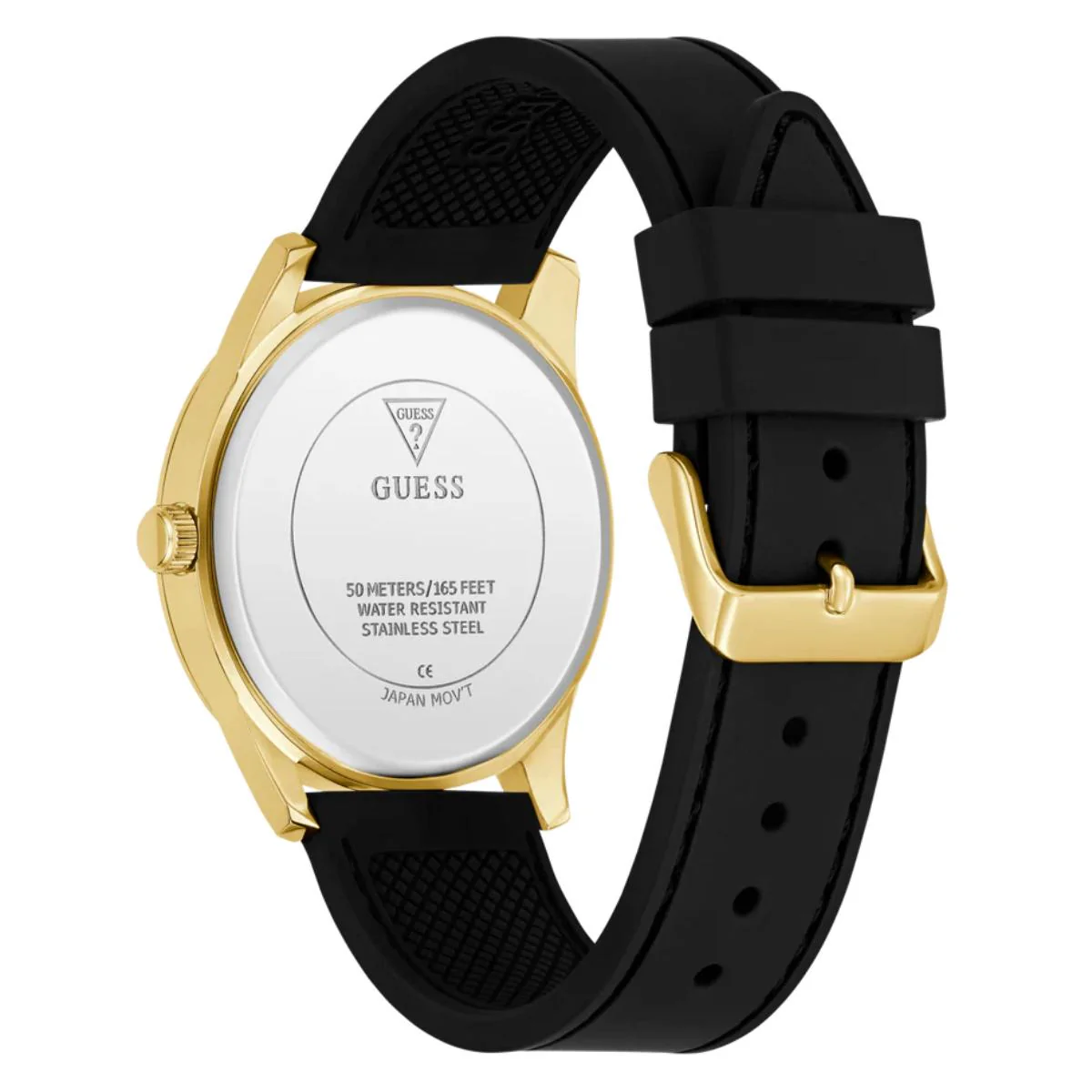 GUESS Champagne Dial Analog Silicone Strap Men's Watch GW0957G2 - Image 4