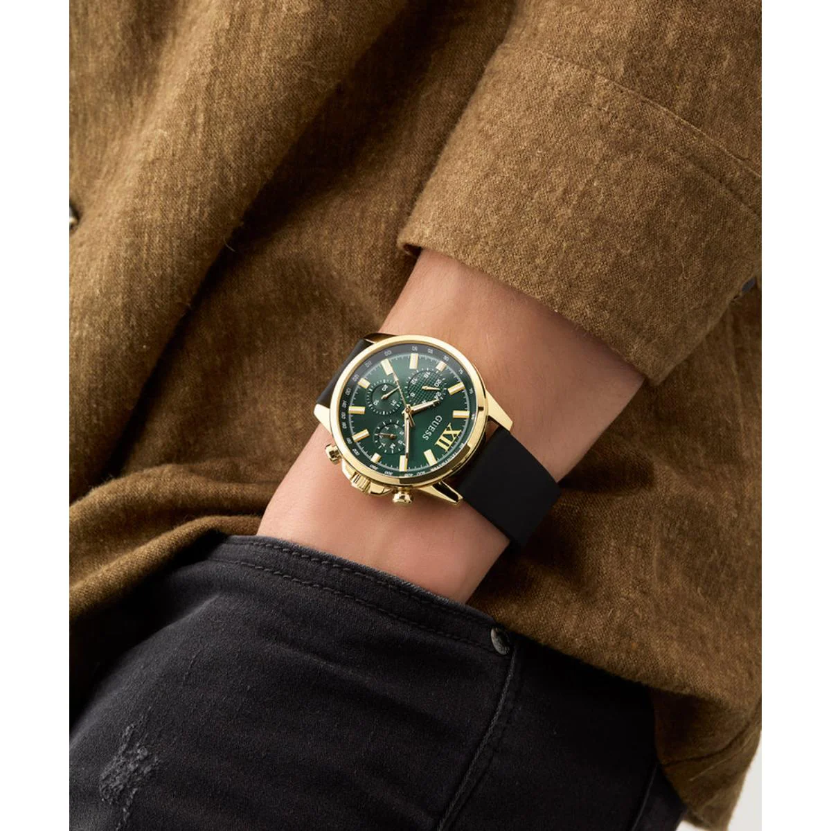 GUESS Dress Green Dial Analog Chronograph Men's Watch GW0913G4 - Image 5