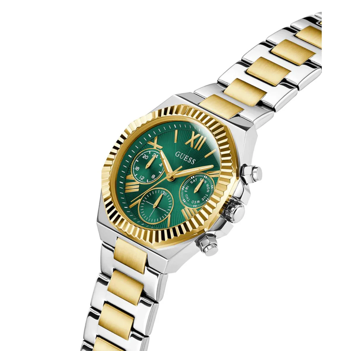 GUESS Equality Green Dial Analog Chronograph Watch for Women GW0769L4 - Image 2