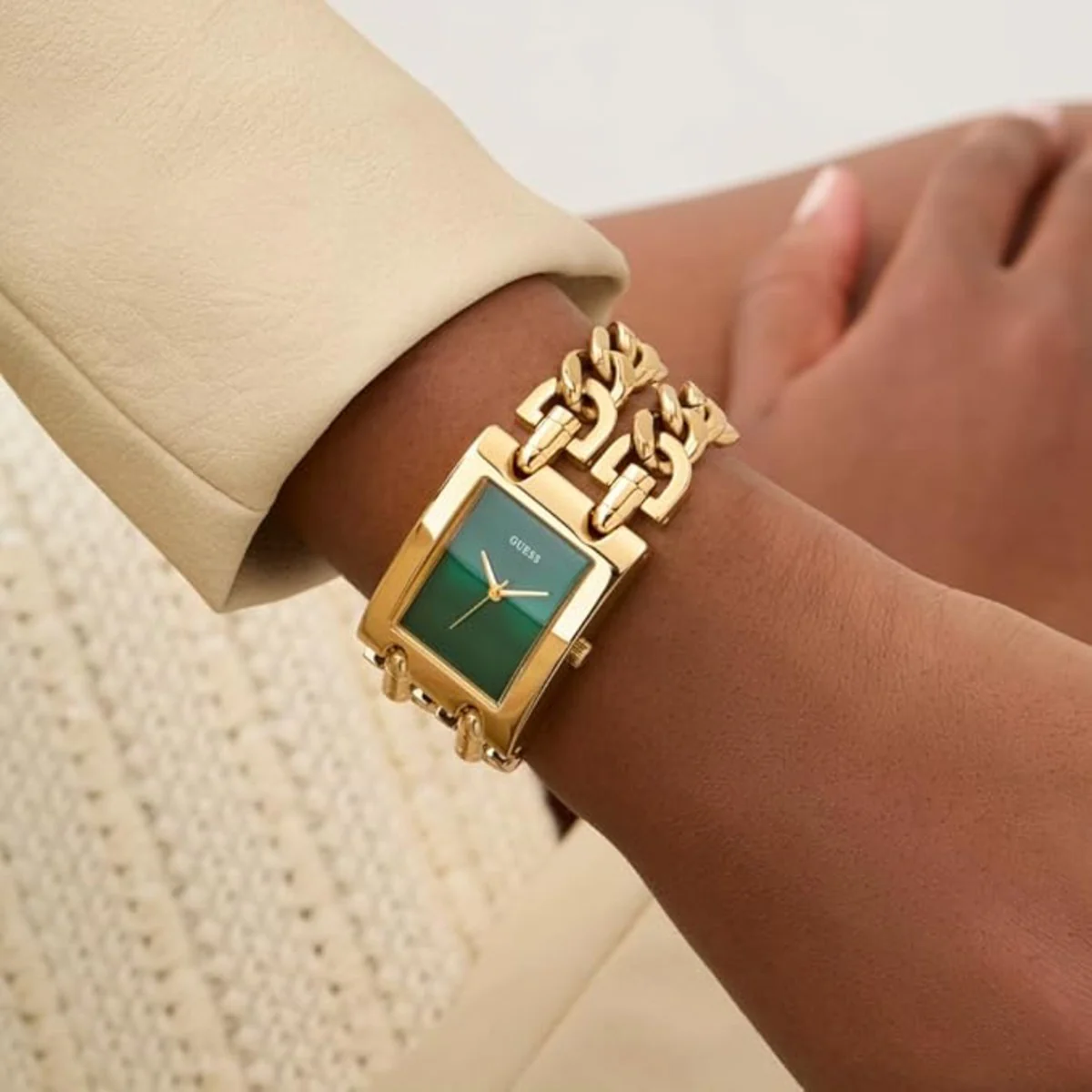 Guess Mod Heavy Metal Green Dial Analog Women's Watch GW0740L2 - Image 5