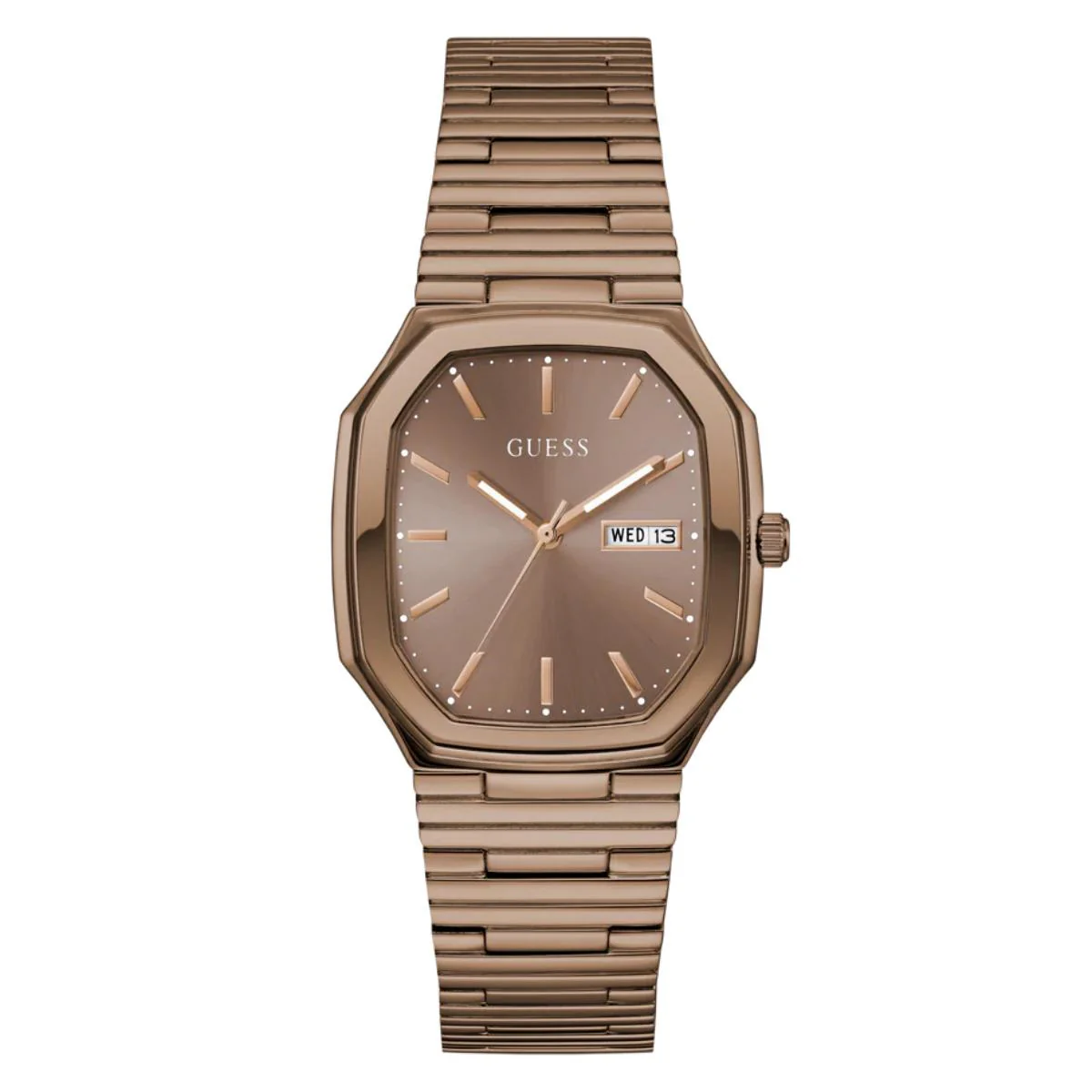 GUESS Oliver Quartz Bronze Dial Analog Recycled Men's Watch GW0978G3