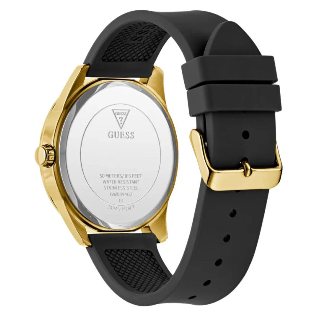GUESS Quartz Black Dial Analog Silicone Strap Men's Watch GW0894G2 - Image 5