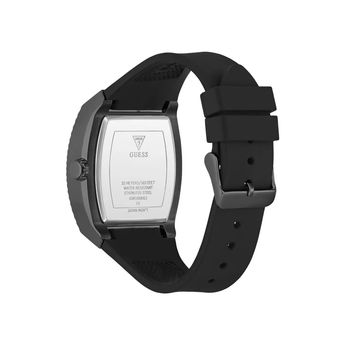 GUESS Quartz Black Dial Analog Silicone Strap Men's Watch GW1066G3 - Image 3