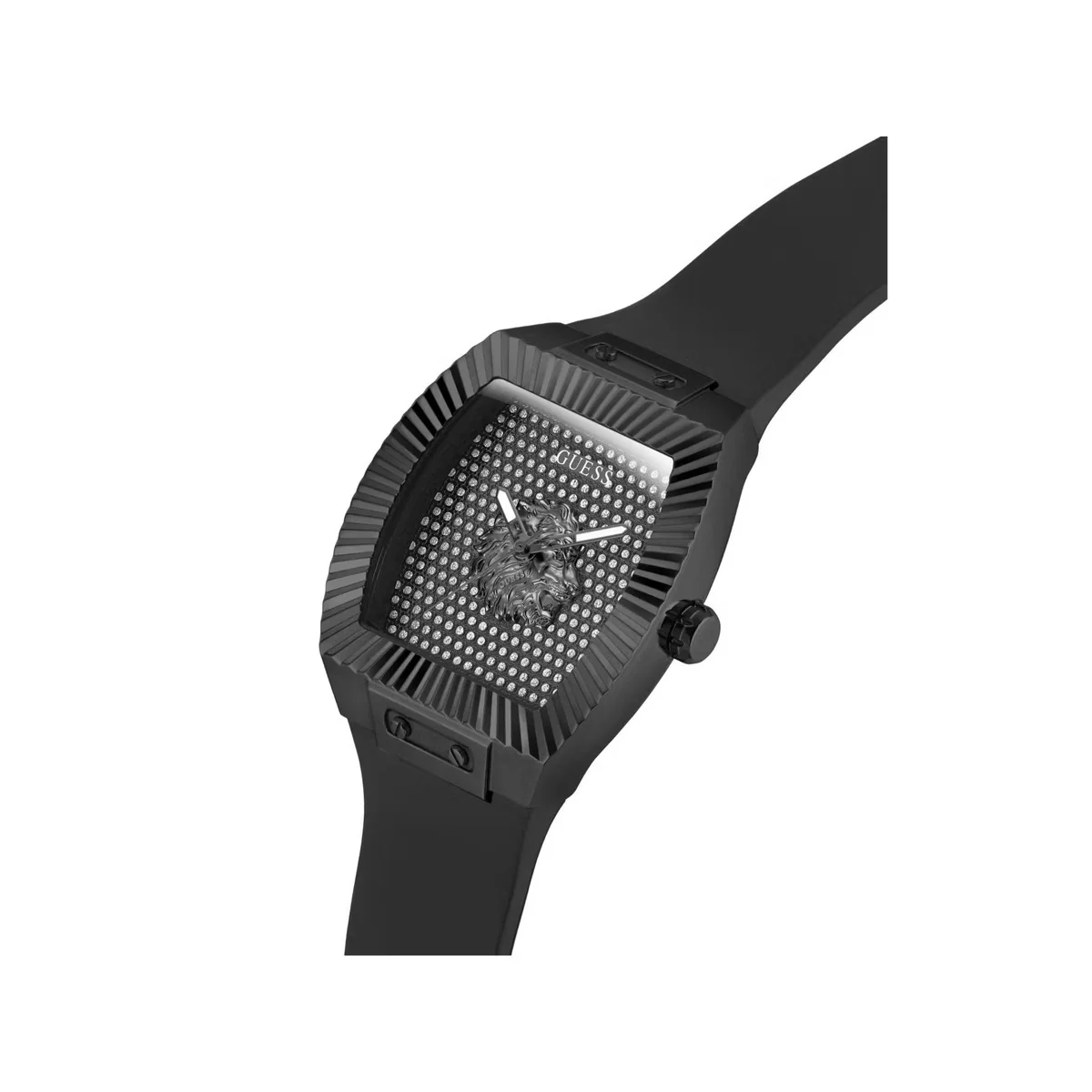 GUESS Quartz Black Dial Analog Silicone Strap Men's Watch GW1066G3 - Image 4