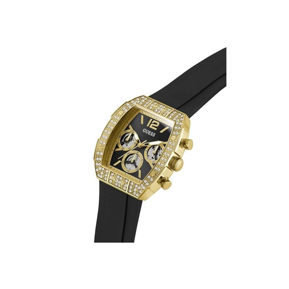 GUESS Quartz Black Dial Chronograph Silicone Strap Men's Watch GW1069G2 - Image 4