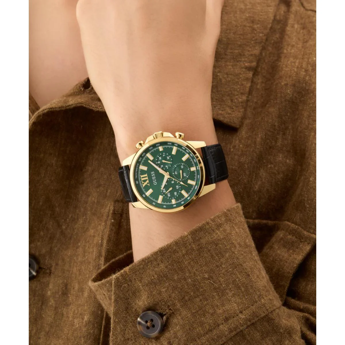 GUESS Quartz Green Dial Analog Chronograph Men's Watch GW0901G4 - Image 5