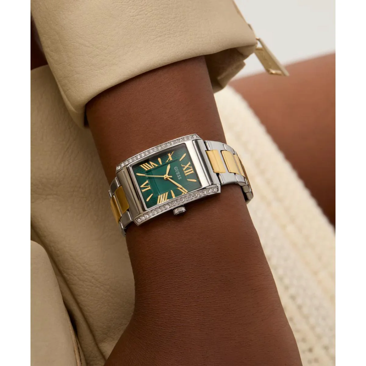 GUESS Quartz Green Dial Analog Stainless Steel Women's Watch GW0874L2 - Image 5