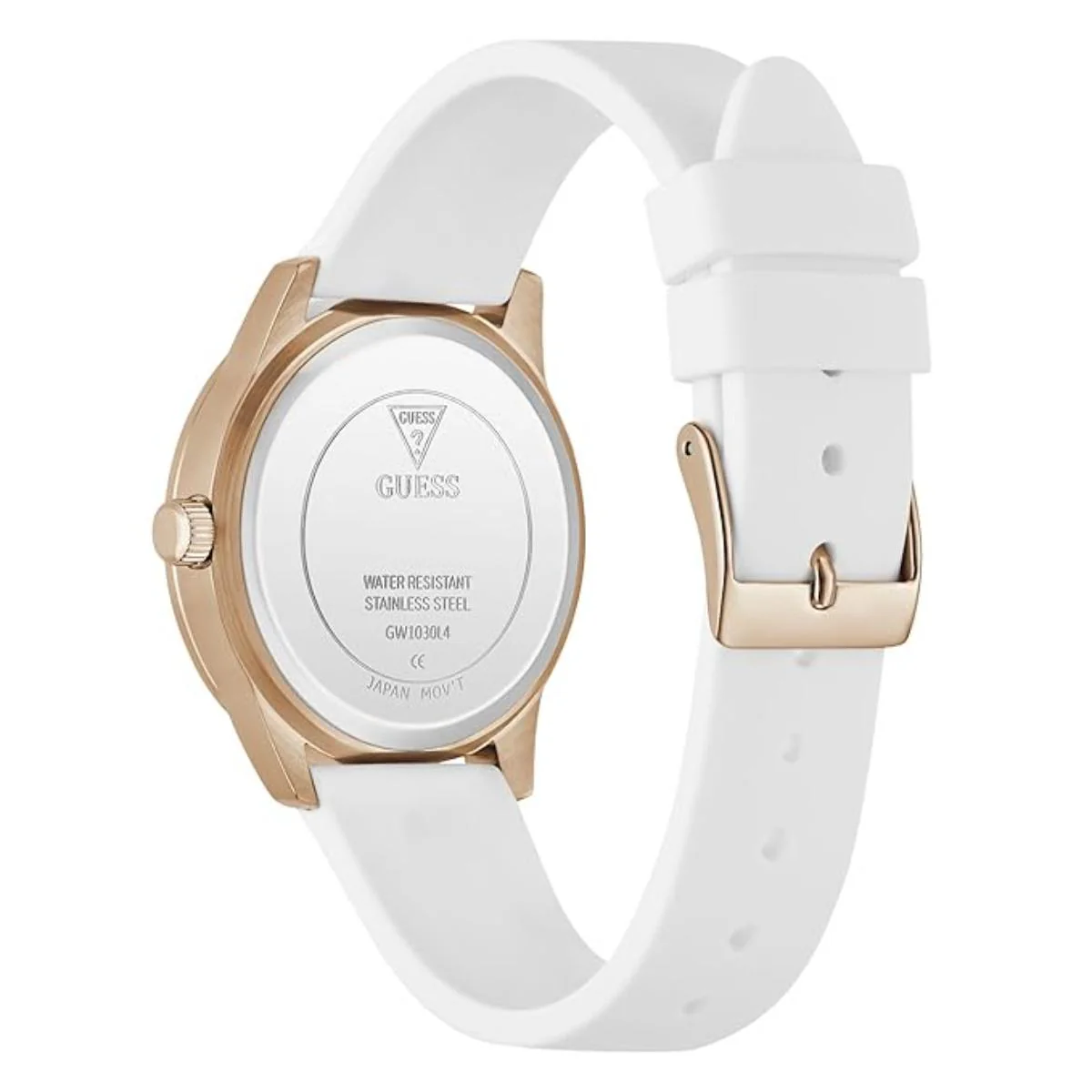 GUESS Quartz White Dial Analog Silicone Strap Women's Watch GW1030L4 - Image 3
