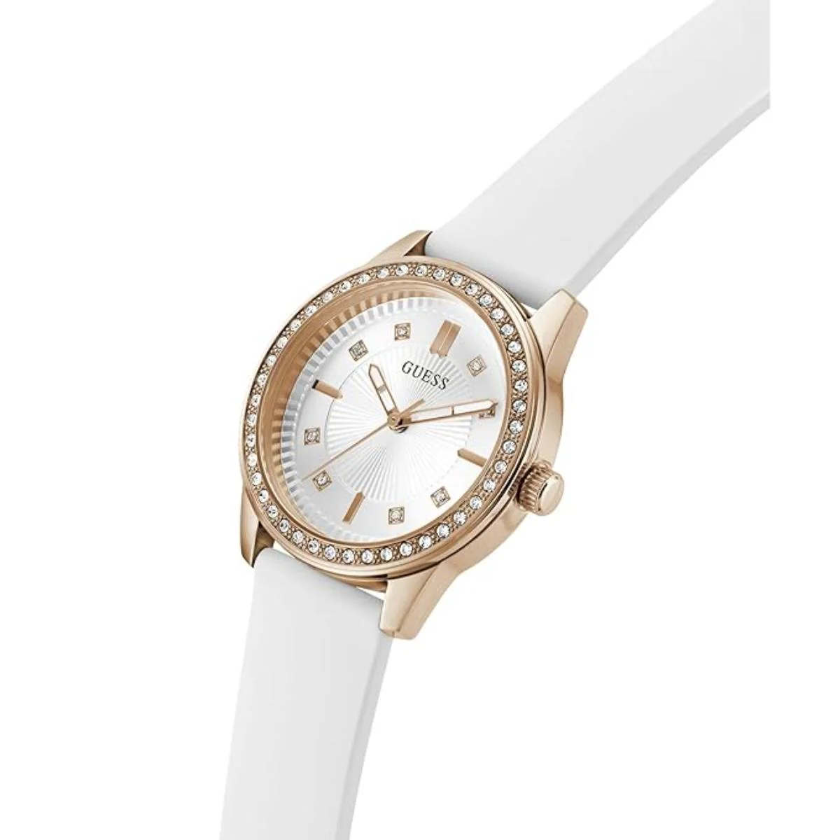 GUESS Quartz White Dial Analog Silicone Strap Women's Watch GW1030L4 - Image 4