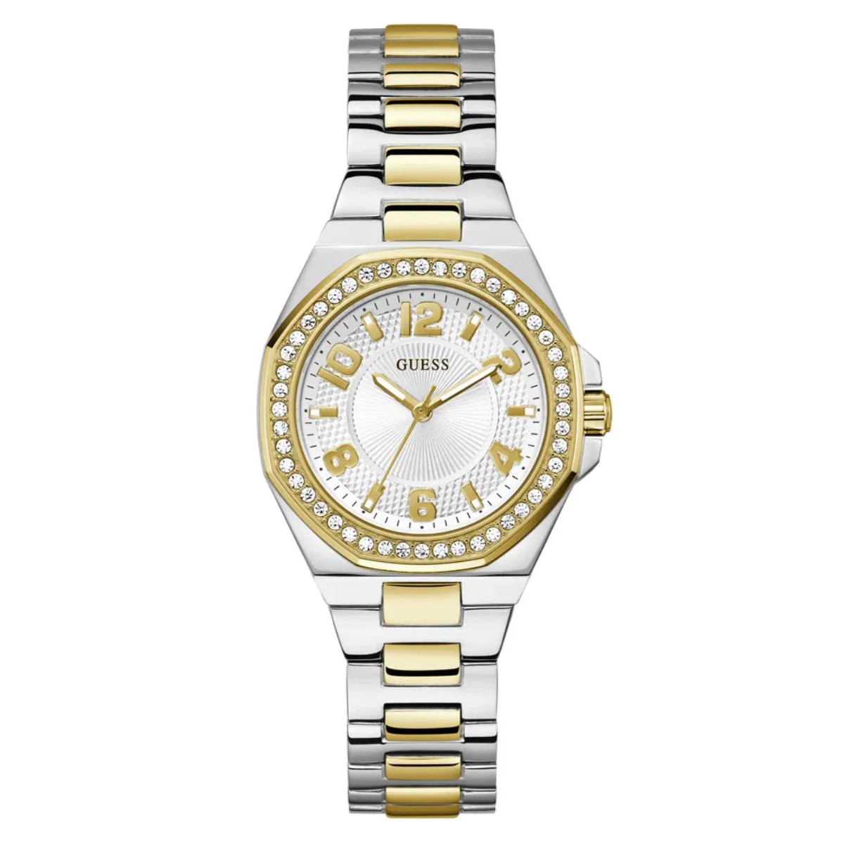 GUESS Quartz White Dial Analog Stainless Steel Women's Watch GW0877L5