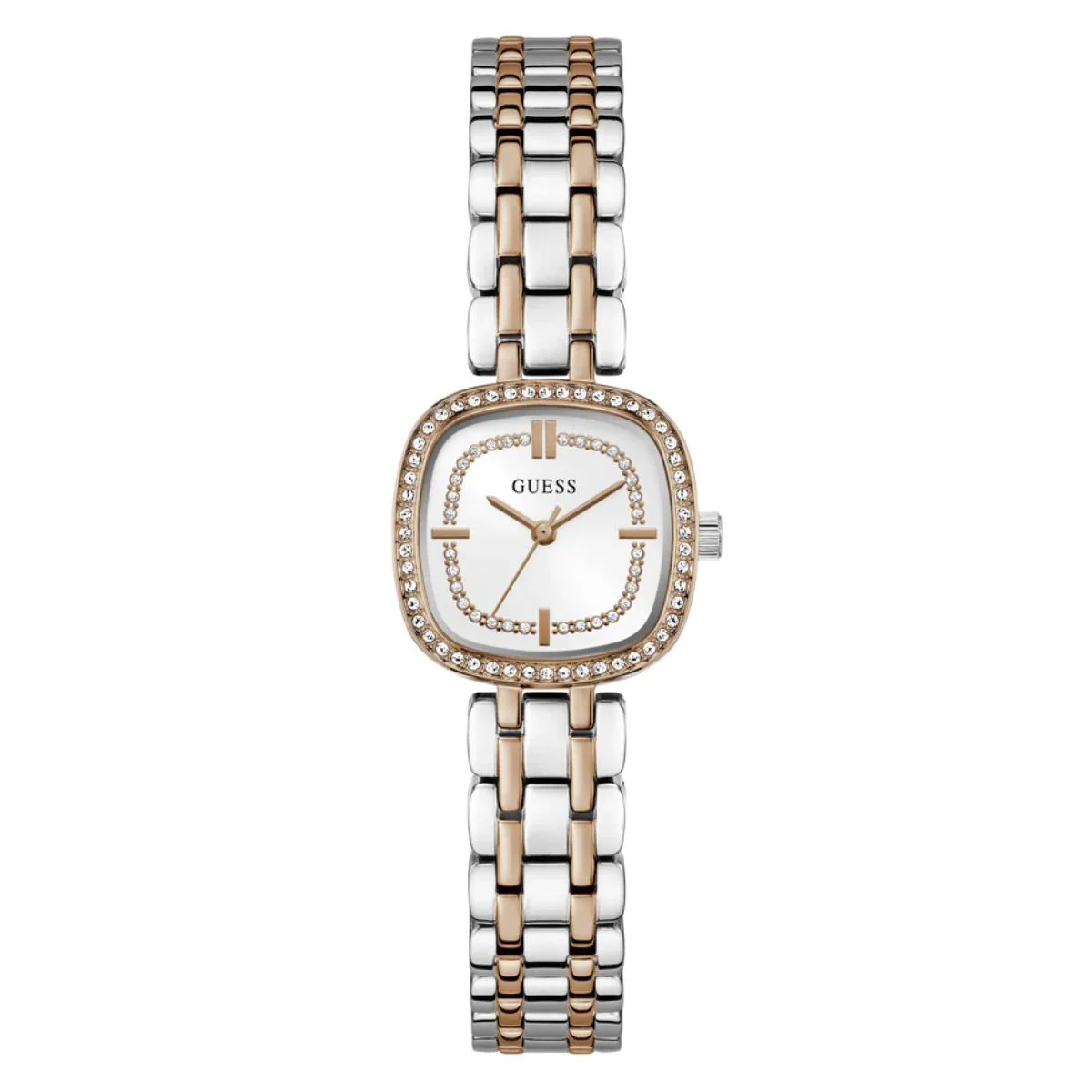 GUESS Quartz White Dial Analog Stainless Steel Women's Watch GW1018L5