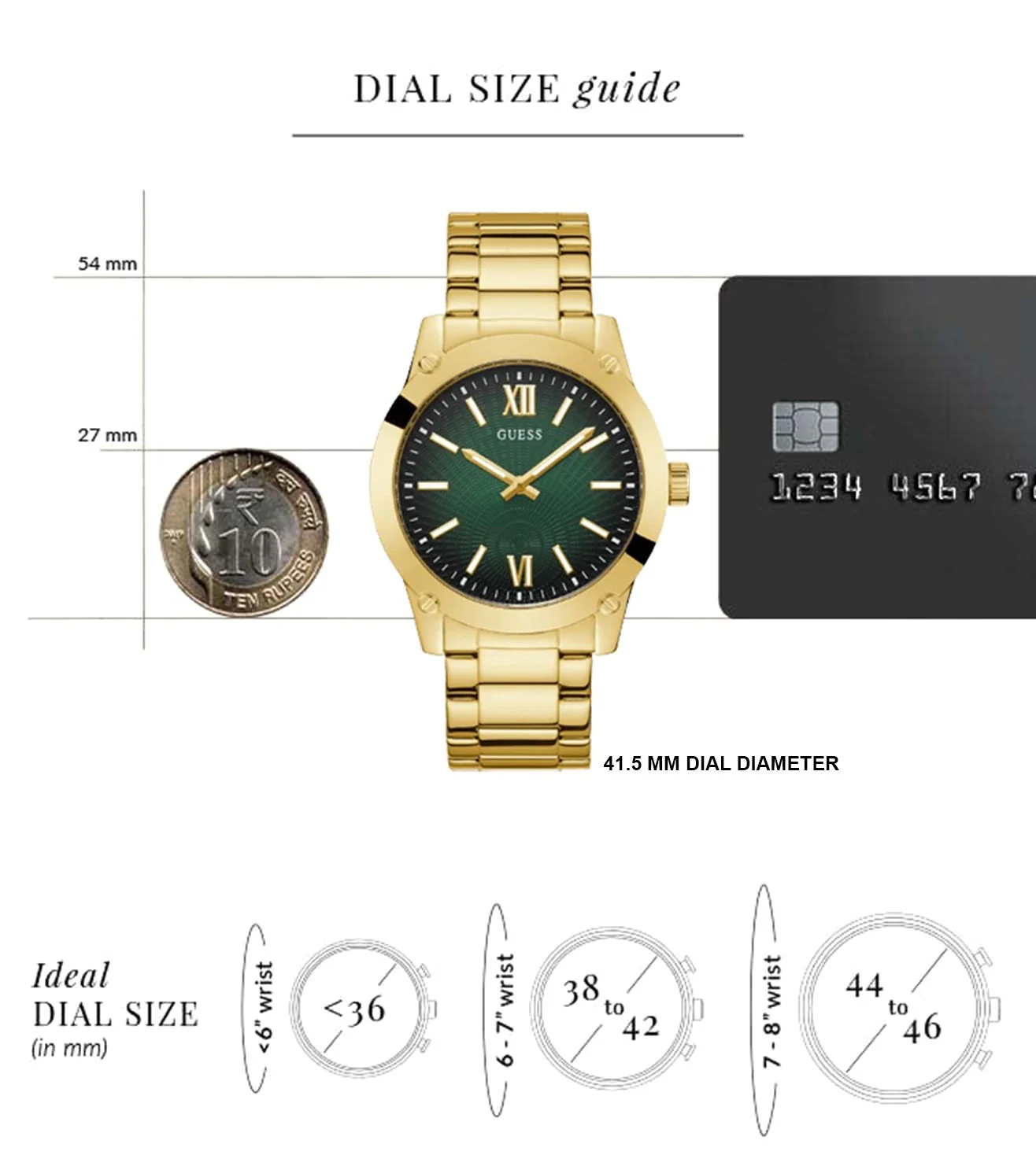 GW0574G2 GUESS | Crescent Green Dial Analog Watch (Men) - Image 6