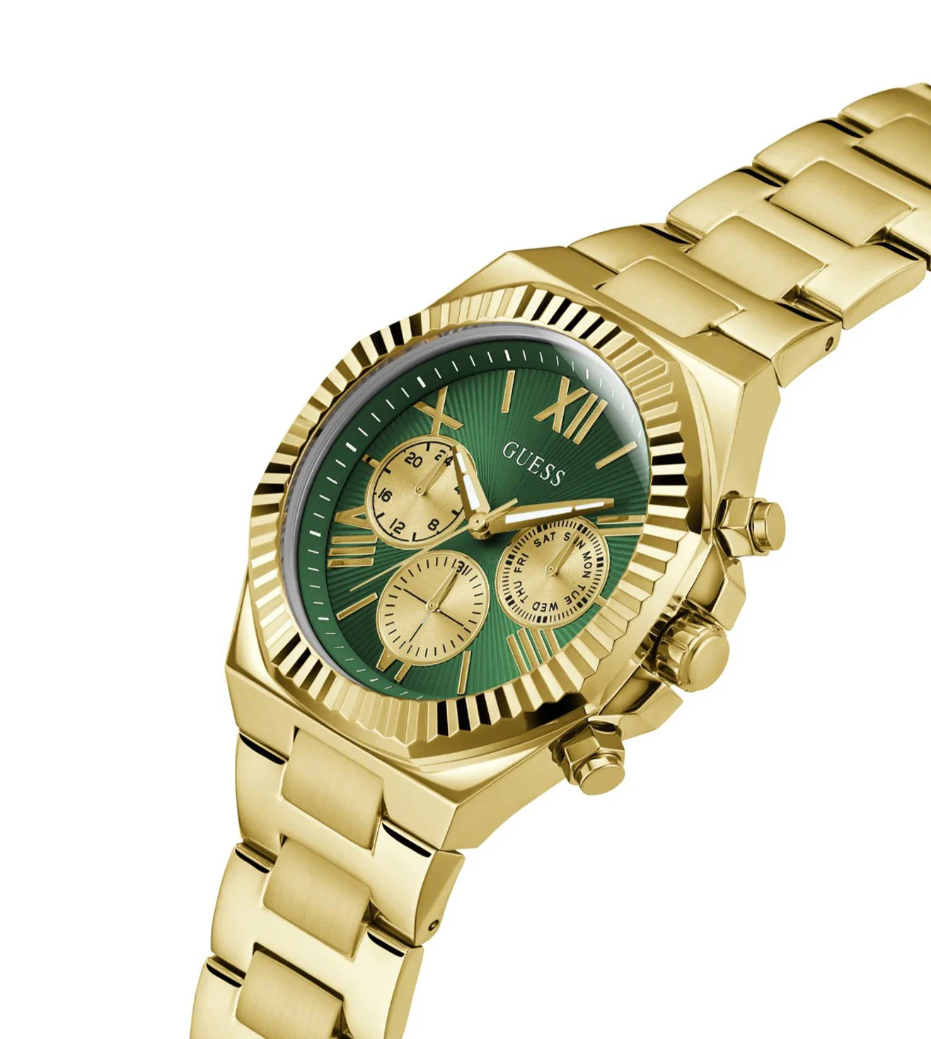 GUESS Chronograph Round Green Dial Watch (Men) - GW0703G2 - Image 3