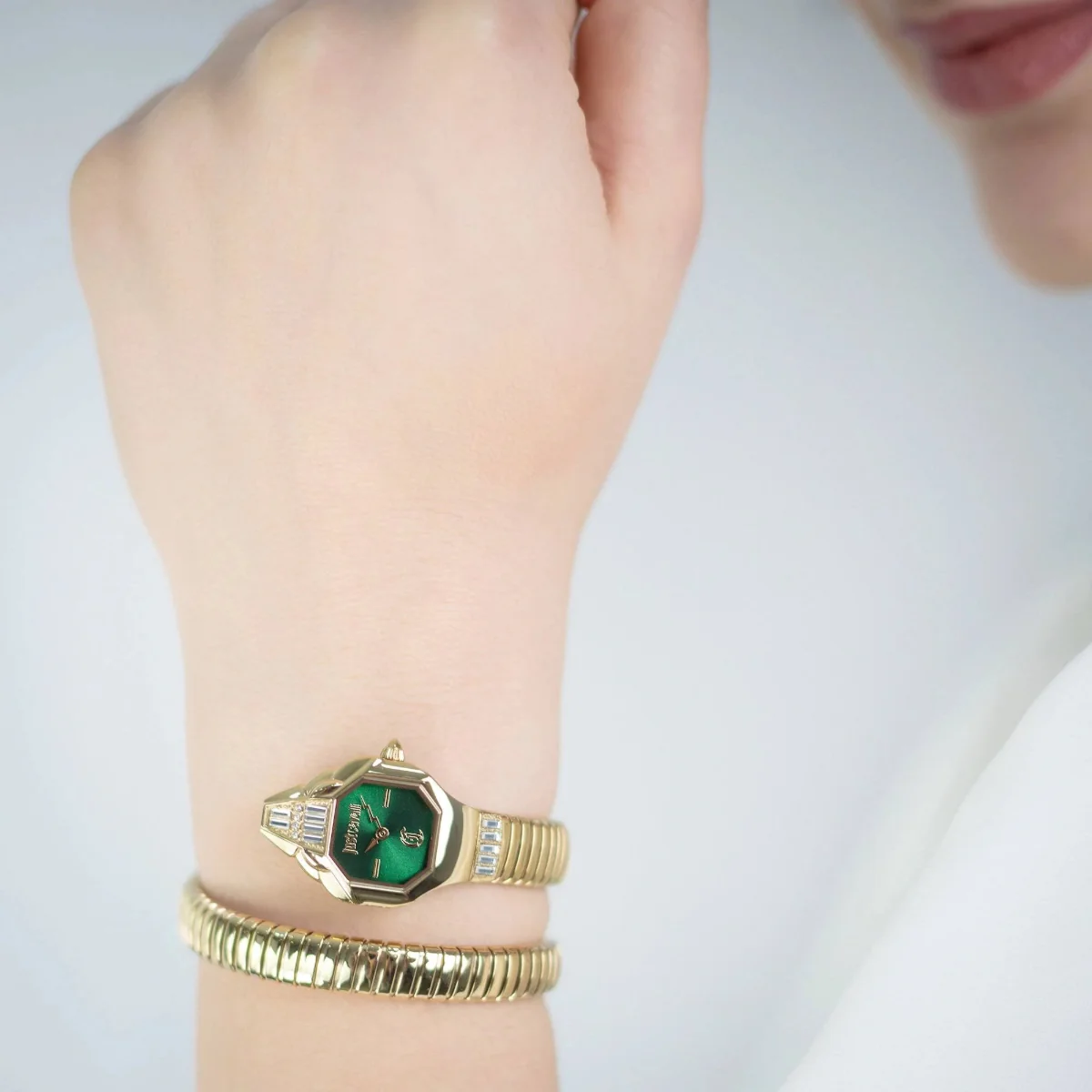 Just Cavalli Brillante Green Dial Snake Analog Watch for Women JC1L326M0035 - Image 3