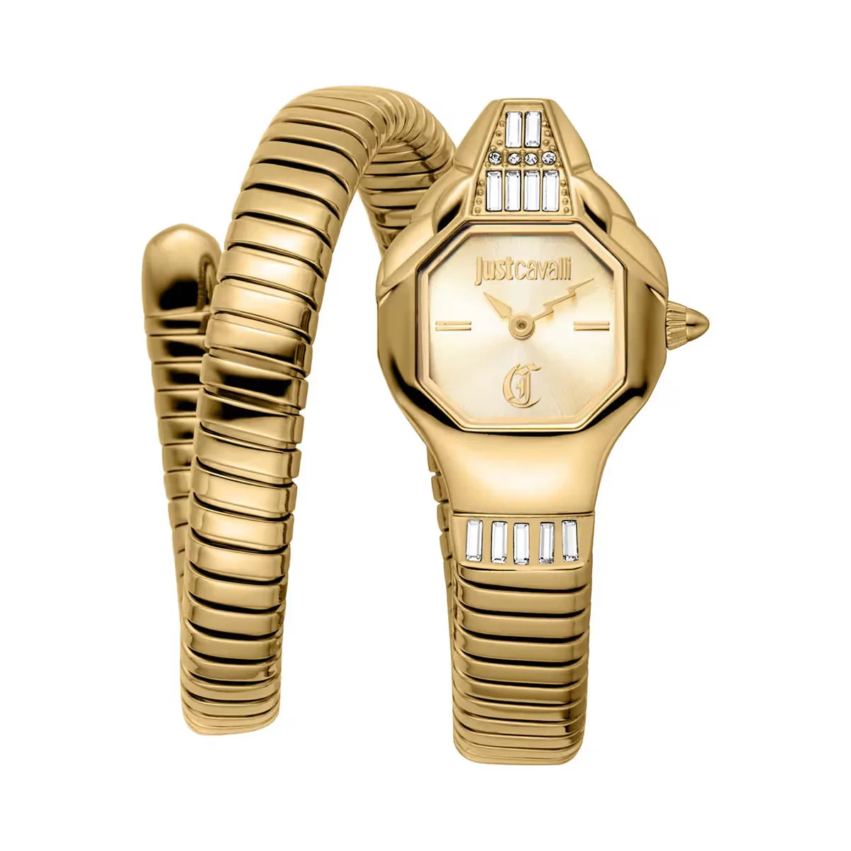 Just Cavalli Brillante Snake Champagne Dial Analog Women Watch JC1L326M0025