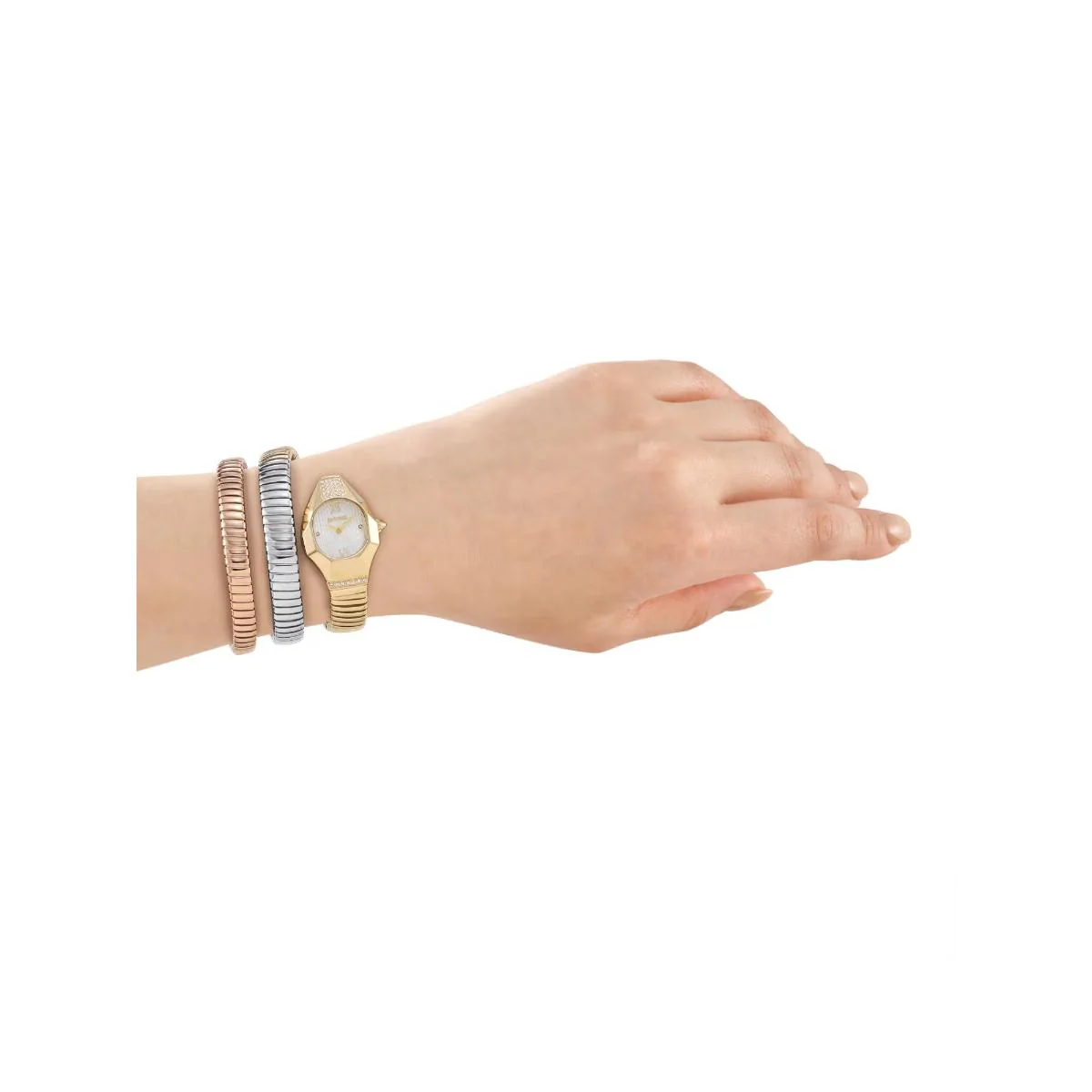 Just Cavalli Lunara Silver Dial Analog Two Tone Women's Watch JC1L397M0095 - Image 4