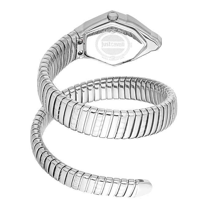 Just Cavalli Snake Gemma Silver Dial Analogue Watch For Women JC1L358M0015 - Image 3