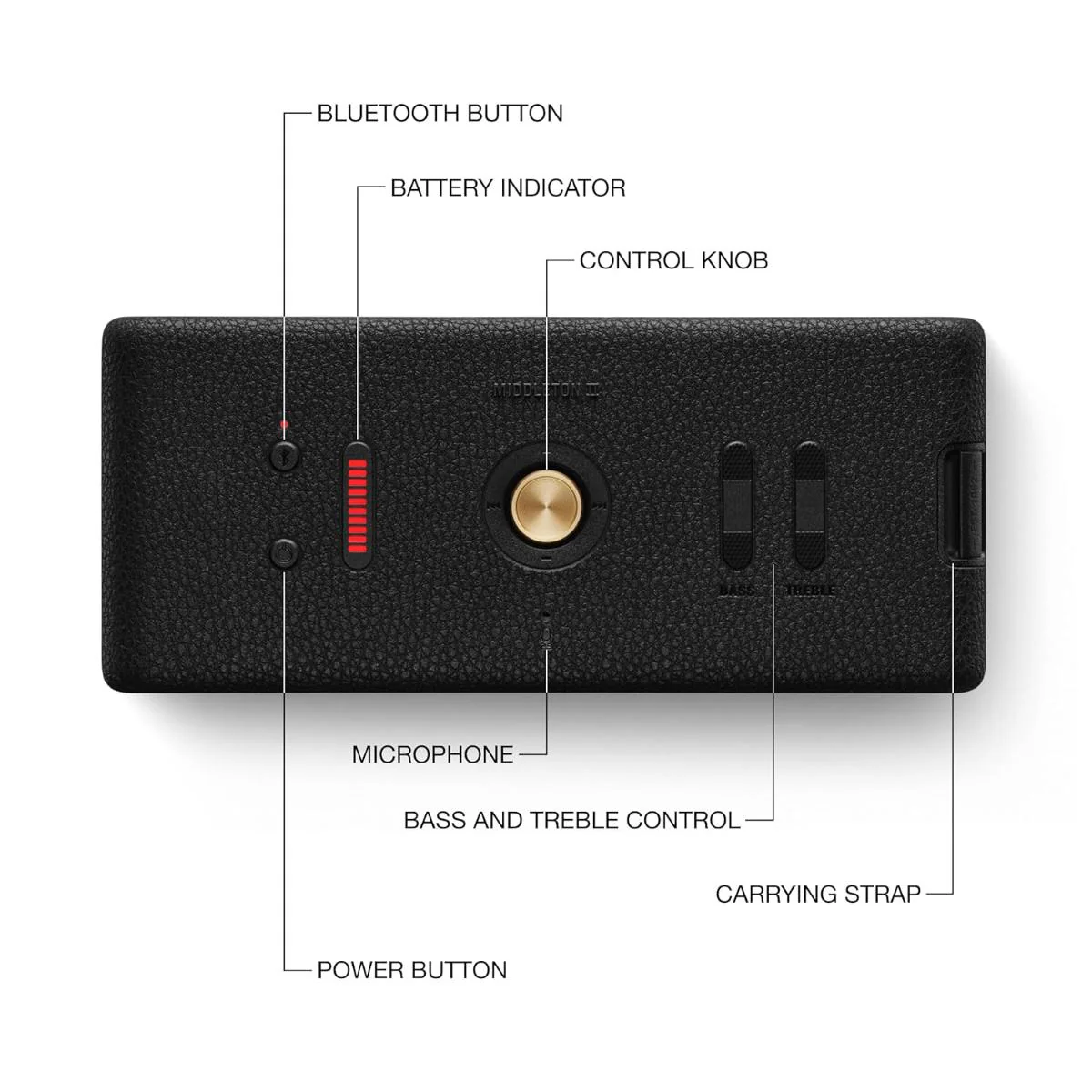 Marshall Middleton II Portable speaker Black and Brass - Image 2