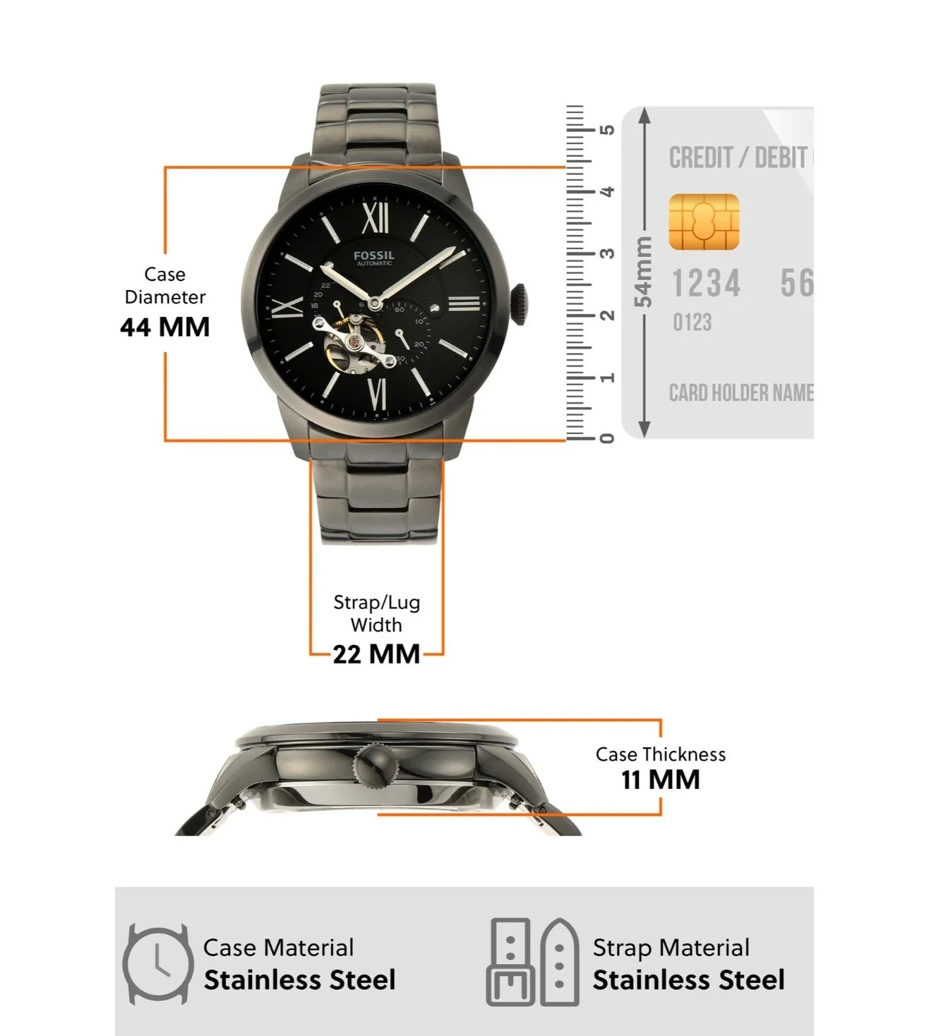 ME3172 | FOSSIL Townsman Automatic Watch for Men - Image 8
