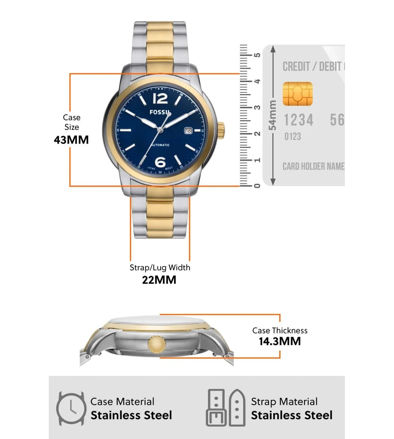 ME3230 | FOSSIL Heritage Automatic Watch for Men - Image 8