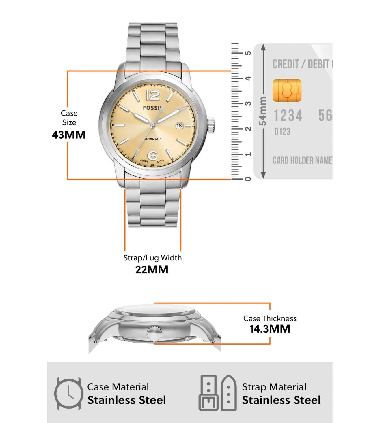 ME3231 | FOSSIL Heritage Automatic Watch for Men - Image 8