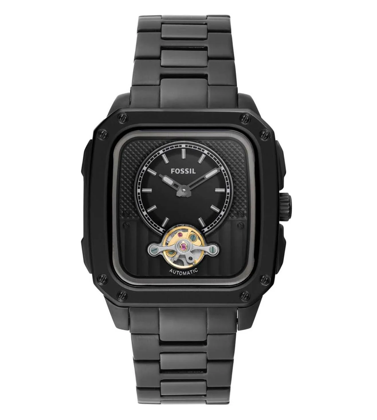 ME3238 FOSSIL | Inscription Automatic Black Dial Watch (Men)